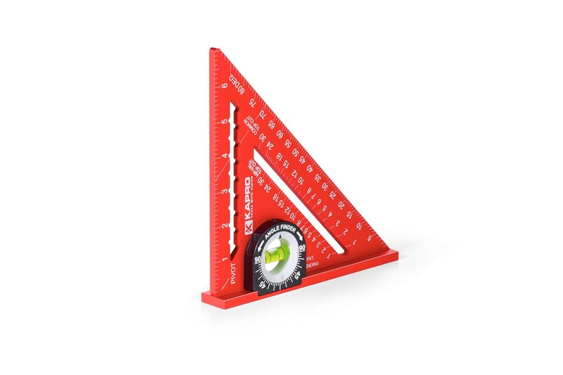 Kapro 449-7 Rafter Square with Protractor Vial Level - Anodized Aluminum Triangle - 7 Inch - Image 1